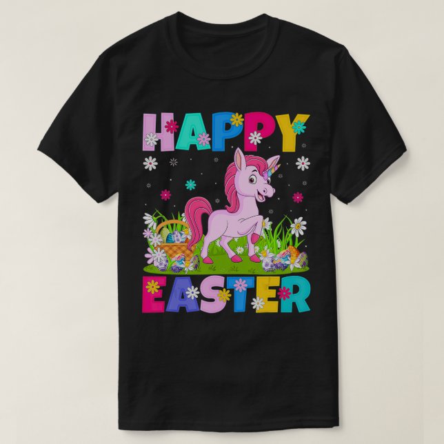 Unicorn Älskare Glad påsk Bunny Unicorn Påsk Su T Shirt (Design framsida)