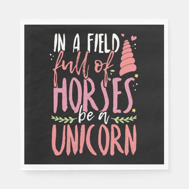Unicorn Älskare i Fält på hästar ska vara en Unico Pappersservett (Framsidan)