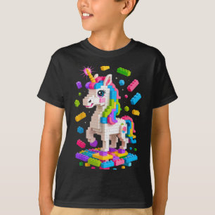 Unicorn Älskare Master Builder Byggnad Bricks Bloc T Shirt