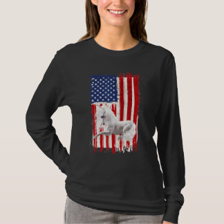 Unicorn American Flagga Patriotic Pet 4 juli T Shirt