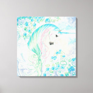 Unicorn Amongst morgonhärligheter Canvastryck