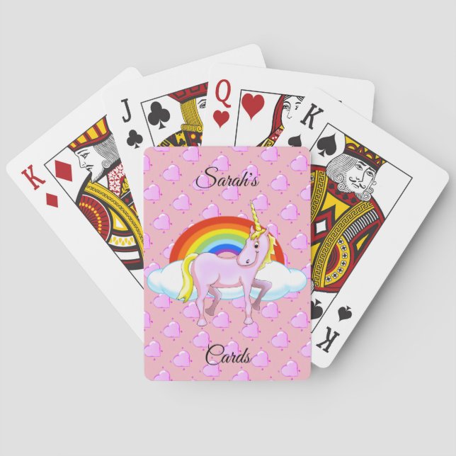 Unicorn and Hearearts Spelkort (Baksidan)