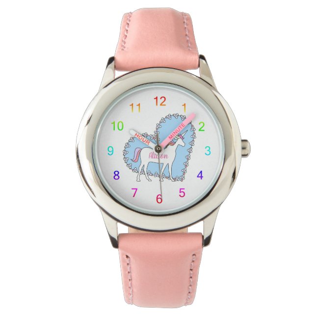 Unicorn and Hearts Armbandsur (Framsida)