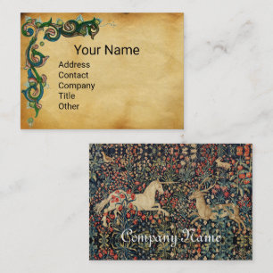 UNICORN AND HJORT,SKOGSDJUR Blommigt Parchment Visitkort