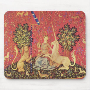 Unicorn and Maiden Medieval Tapestry Image Musmatta