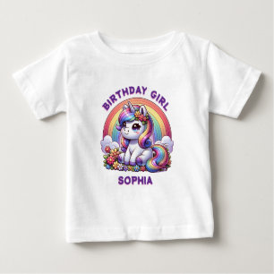 Unicorn and Rainbow Personlig T Shirt