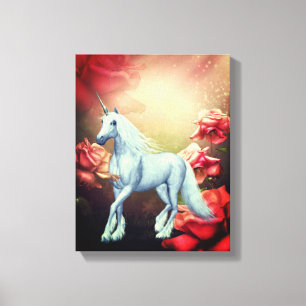 Unicorn and Ro Fantasy Horse Art Canvastryck