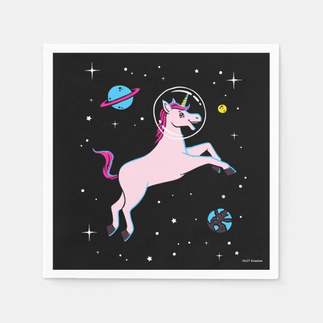 Unicorn Animals in Space Pappersservett (Framsidan)