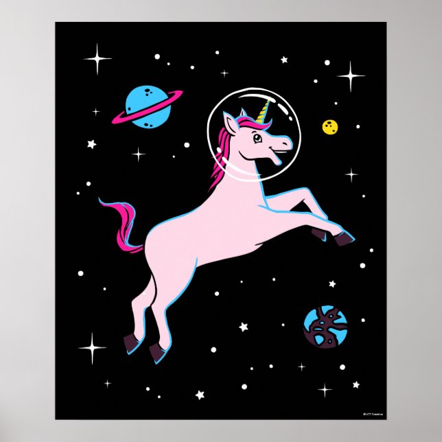 Unicorn Animals in Space Poster (Framsidan)