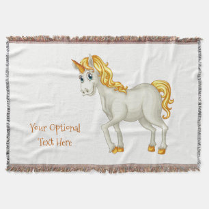 Unicorn anpassningsbar text kastar filt