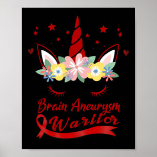 Unicorn Ansikte Brain Aneurysm Awareness Poster