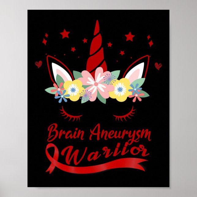 Unicorn Ansikte Brain Aneurysm Awareness Poster (Framsidan)