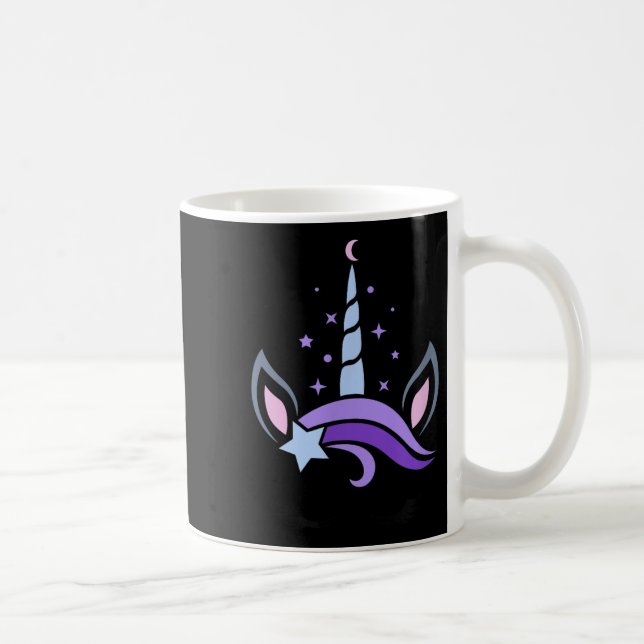 Unicorn Ansikte Eyelash Celestial Måne Star Boho L Kaffemugg (Höger)