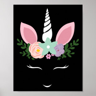 Unicorn Ansikte Eyelash Halloween Costume with Flo Poster