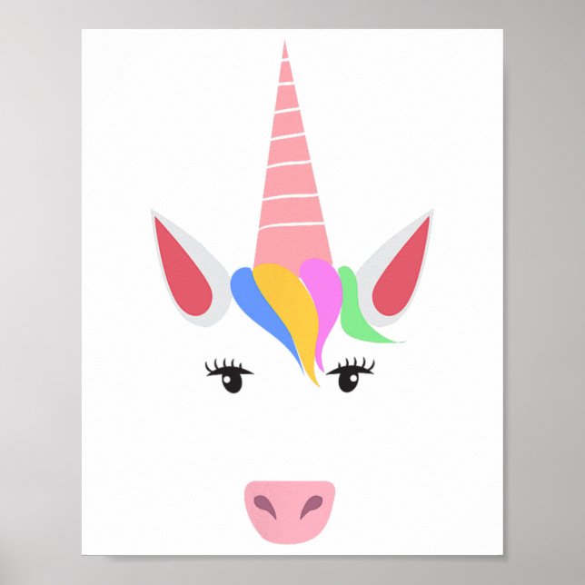 Unicorn Ansikte Eyelash Halloween Costume with Hai Poster (Framsidan)