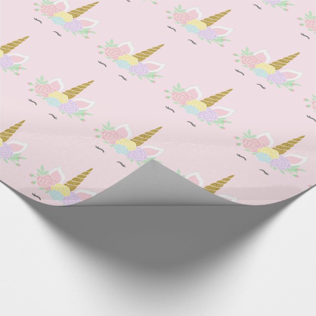 Unicorn Ansikte Gift Wrapping Papper Presentpapper (Hörn)