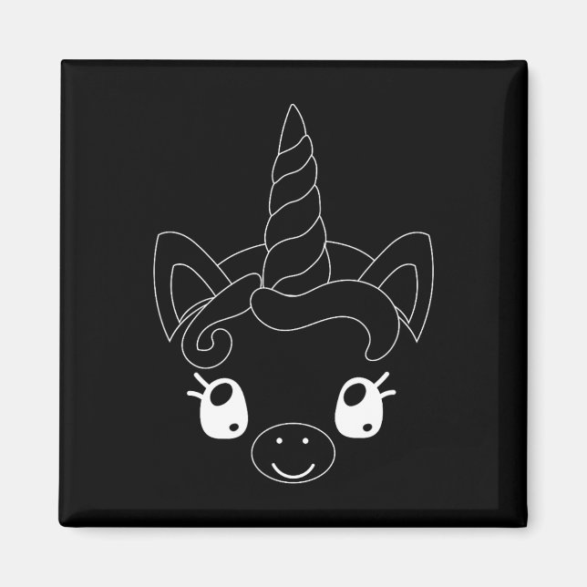 Unicorn Ansikte Halloween Costume Kid Unicorn Cute Magnet (Framsidan)