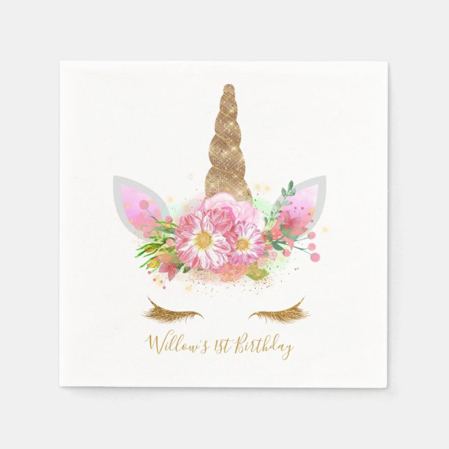 Unicorn Ansikte Pappersservett (Framsidan)