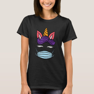 Unicorn Ansikte Respirator Mask Flowers Eyelash Wo T Shirt