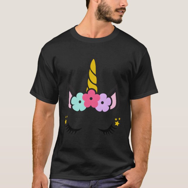 Unicorn Ansikte T Shirt (Framsida)