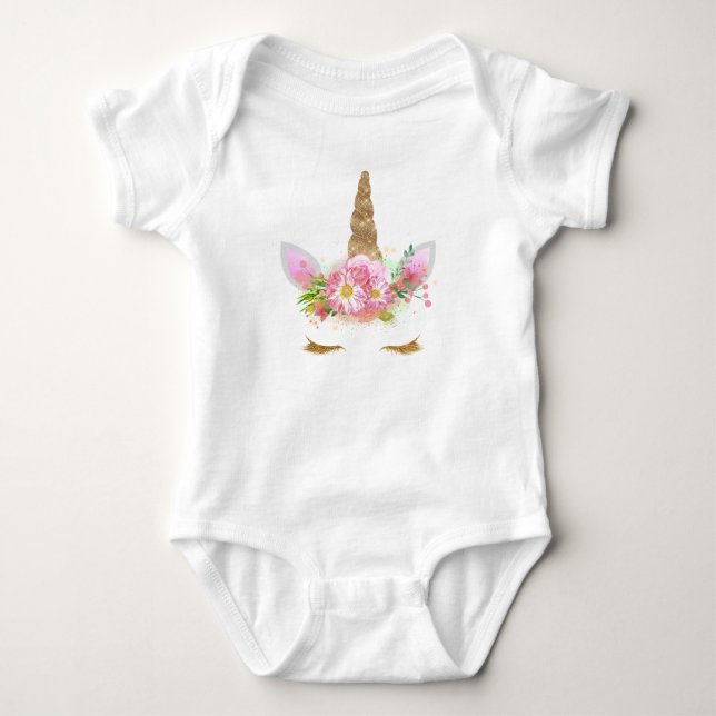 Unicorn Ansikte Tutu-utrustning T-shirt (Framsida)