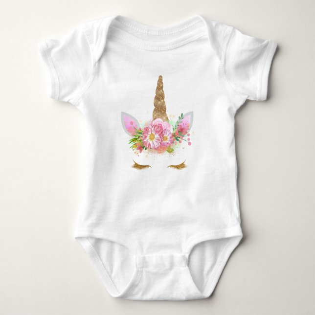 Unicorn Ansikte Tutu-utrustning Tee (Framsida)