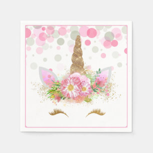 Unicorn Ansikte Unicorn Pappra Napkins Pappersservett