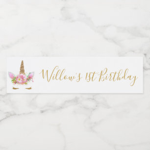 Unicorn Ansikte Vattenflaska Lable Vattenflaskor Etikett