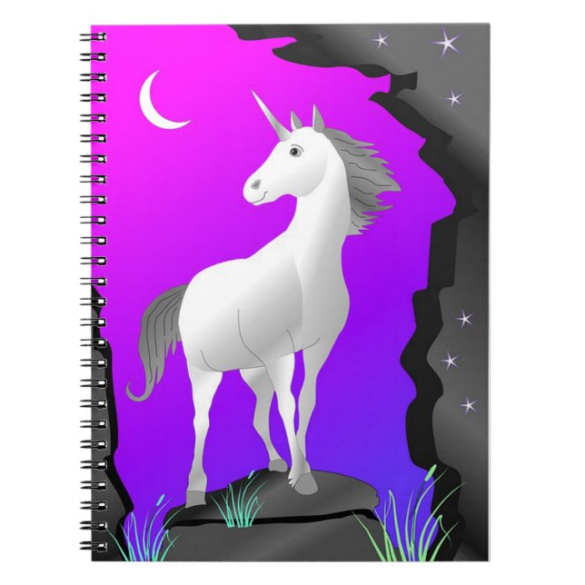 Unicorn Anteckningsbok Med Spiral (Framsidan)