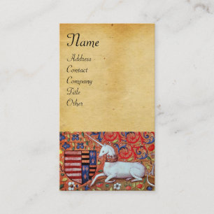 UNICORN/Antique Brown Parchment Visitkort
