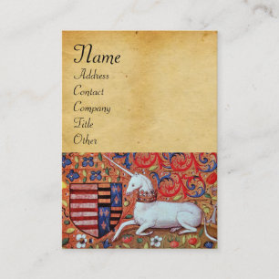UNICORN/Antique Brown Parchment Visitkort