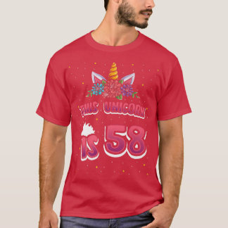 Unicorn är 58 femtioåtta år gammal flicka 58:e t shirt