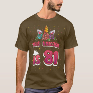 Unicorn är 81 81 ÅRS Old Girl 81st B T Shirt