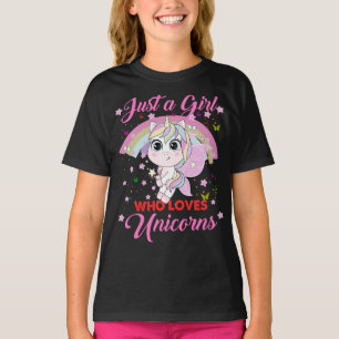 Unicorn är bara en flicka som Kärlek förenar Cute T Shirt