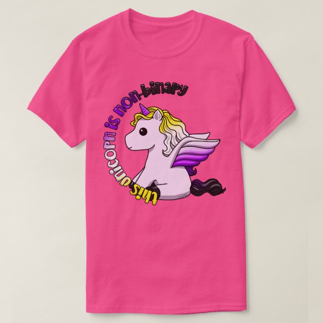 Unicorn är en icke-binär t shirt (Design framsida)
