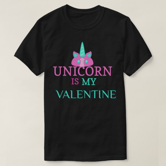 Unicorn är min valentin 4 t shirt (Design framsida)
