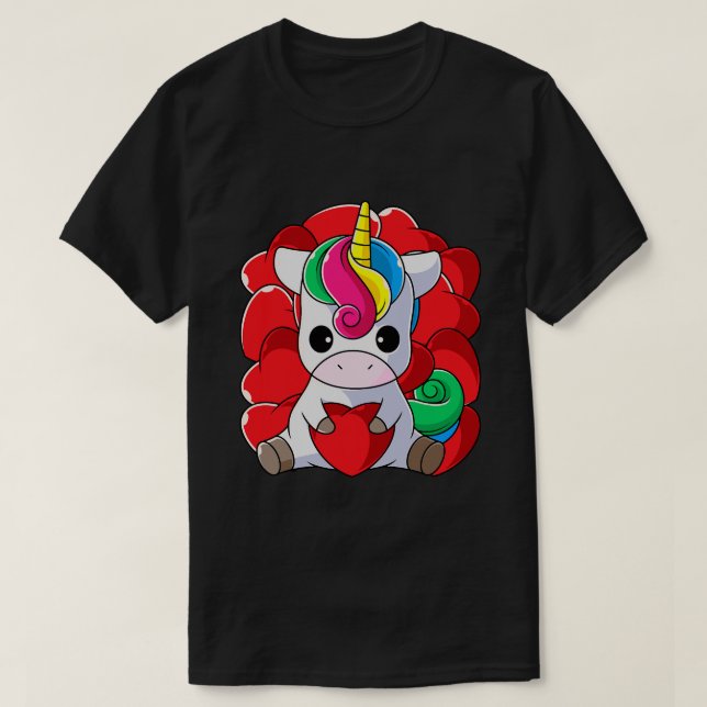 Unicorn är min Valentine Cute Valentines day Gift  T Shirt (Design framsida)