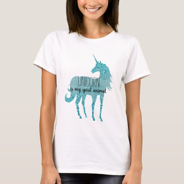 Unicorn är mitt spritdjur t shirt (Framsida)