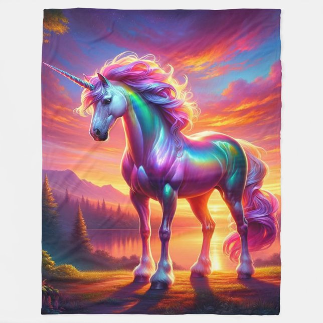 Unicorn Art Fleecefilt (Framsidan)