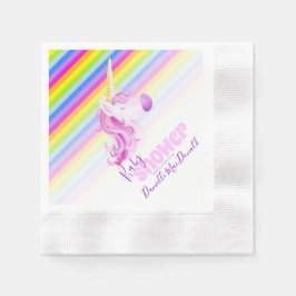 Unicorn art rainbow babbabbabydusch party pappersservett