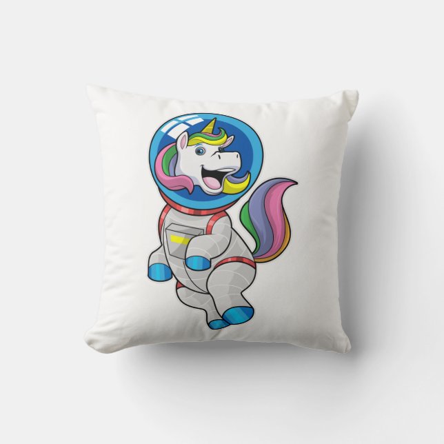 Unicorn as Astronaut in Space Kudde (Framsida)