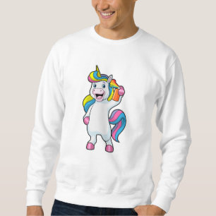 Unicorn as Hairdresser with Hairspray Lång Ärmad Tröja