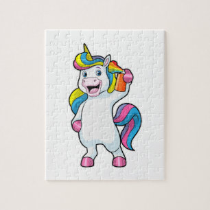 Unicorn as Hairdresser with Hairspray Pussel