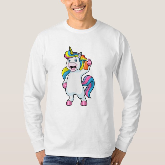 Unicorn as Hairdresser with Hairspray T Shirt (Framsida)