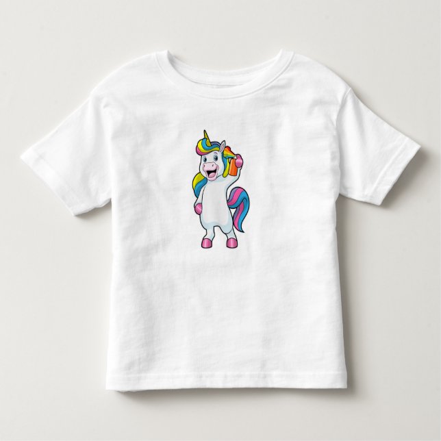 Unicorn as Hairdresser with Hairspray T Shirt (Framsida)