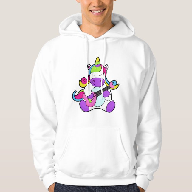 Unicorn as Musician med Guitar Hoodie (Framsida)