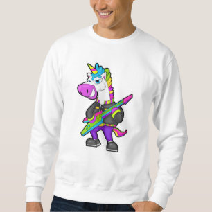 Unicorn as Musician med Guitar Lång Ärmad Tröja