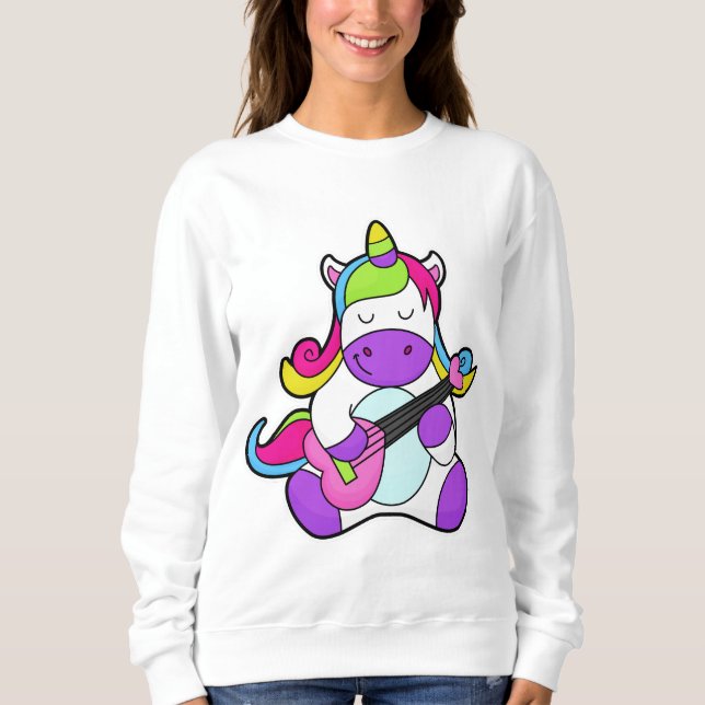 Unicorn as Musician med Guitar T Shirt (Framsida)