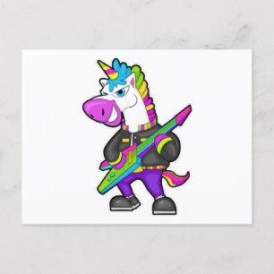 Unicorn as Musician med Guitar Vykort