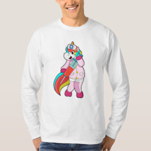 Unicorn as Nurse at Vaccination & Syringe T Shirt